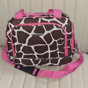 Pink & Brown Giraffe-Print Crossbody Bag Rockland Travel Bag